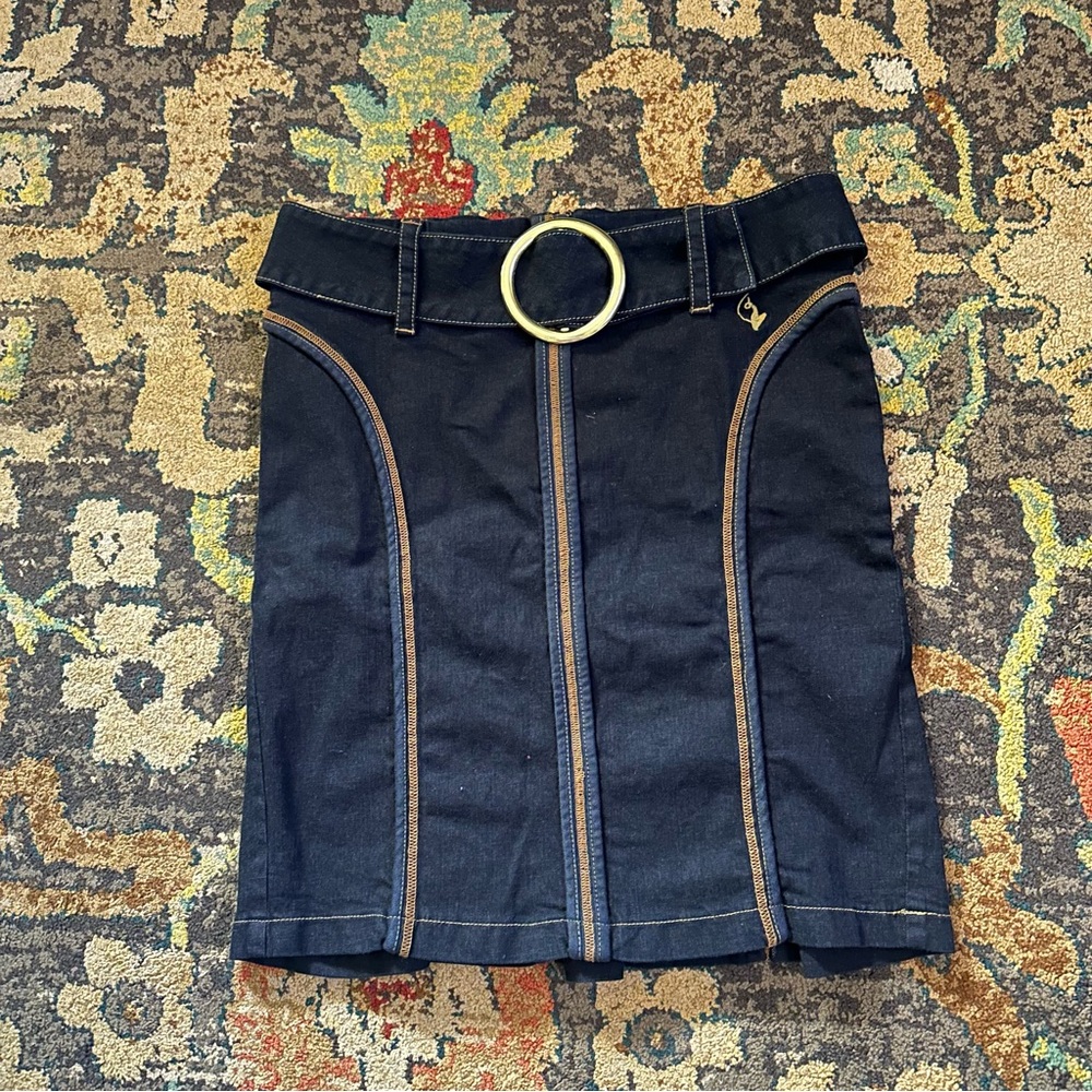 Baby Phat Black Mini Skirt with Gold Ring